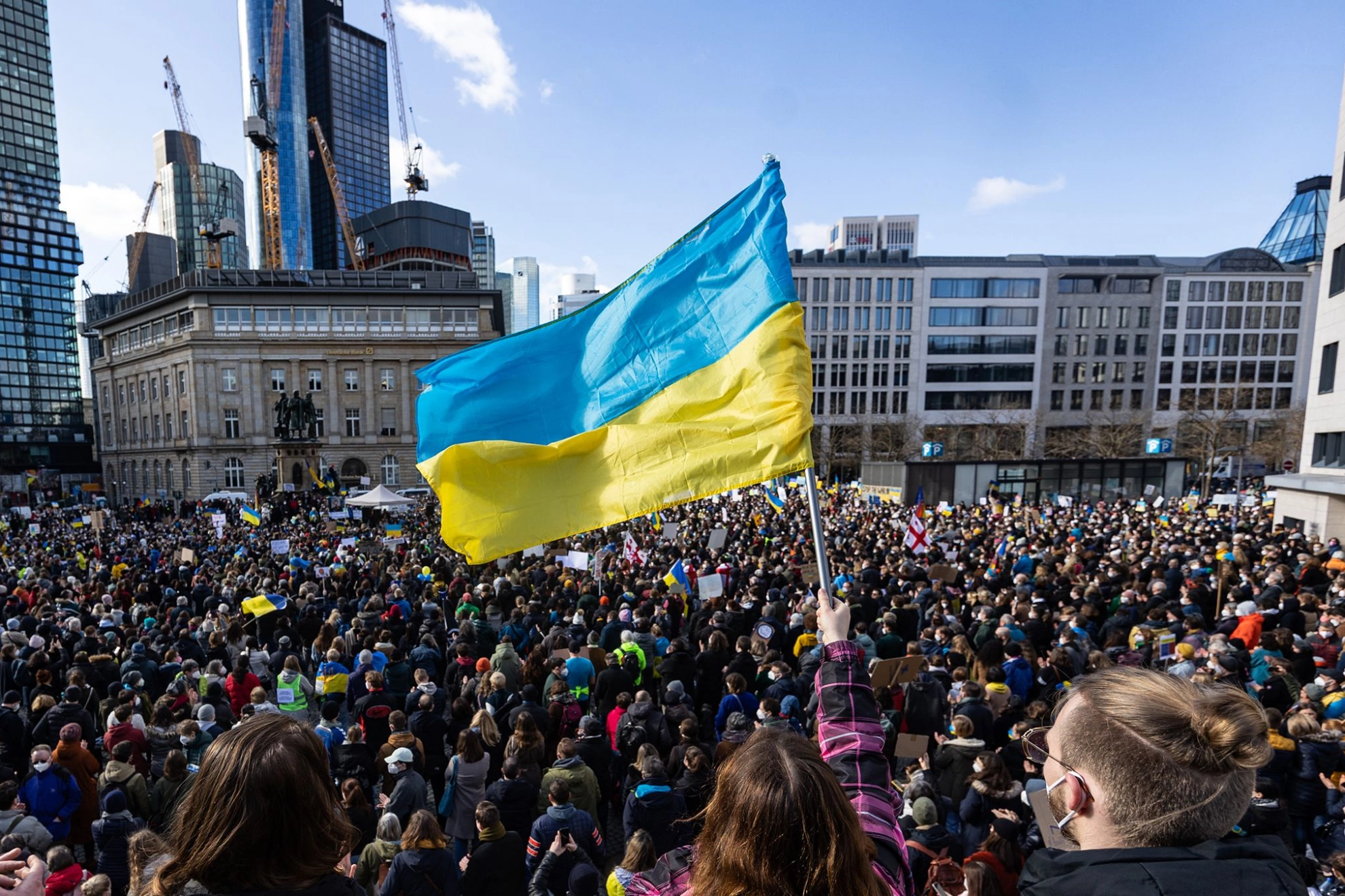 Frankfurt: Demonstration gegen Russlands Überfall auf die Ukraine.